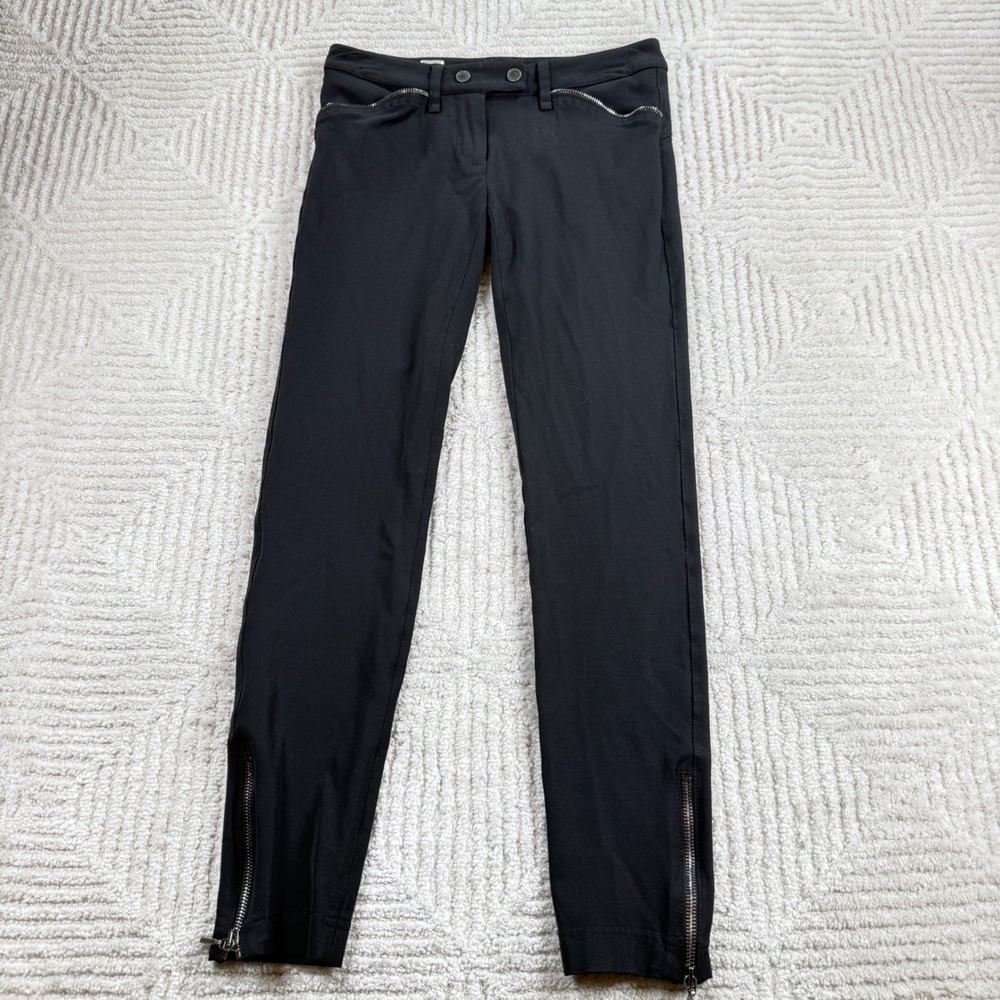 Plein Sud Trousers Womens 6 Black Wool Blend Slim Fit Goth Moto Edgy Italy Biker